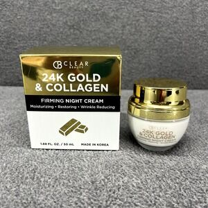 CB Clear‎ Beauty 24K Gold & Collagen Firming NIGHT Cream 1.69 oz NEW
